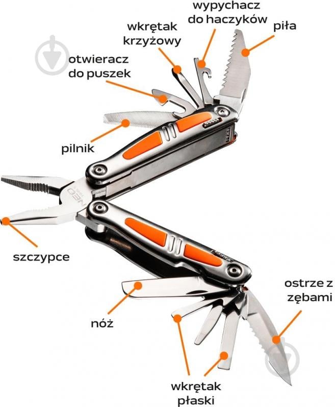 Мультитул NEO tools 11 елементів 01-028 - фото 5