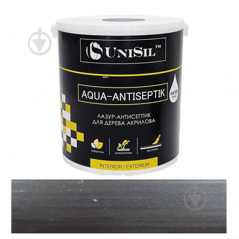 Лазур-антисептик UniSil для дерева Aqua Antiseptik венге шовковистий глянець 2,5 л - фото 1