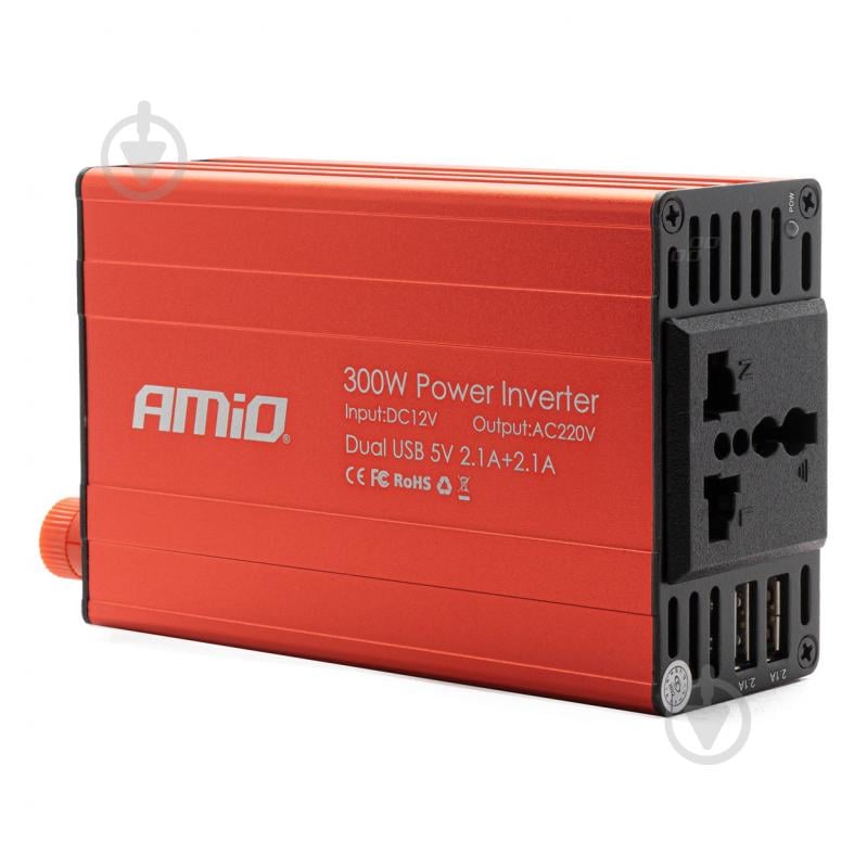 Інвертор автомобільний AMiO PI03 300W 12V/220V (02470) - фото 3