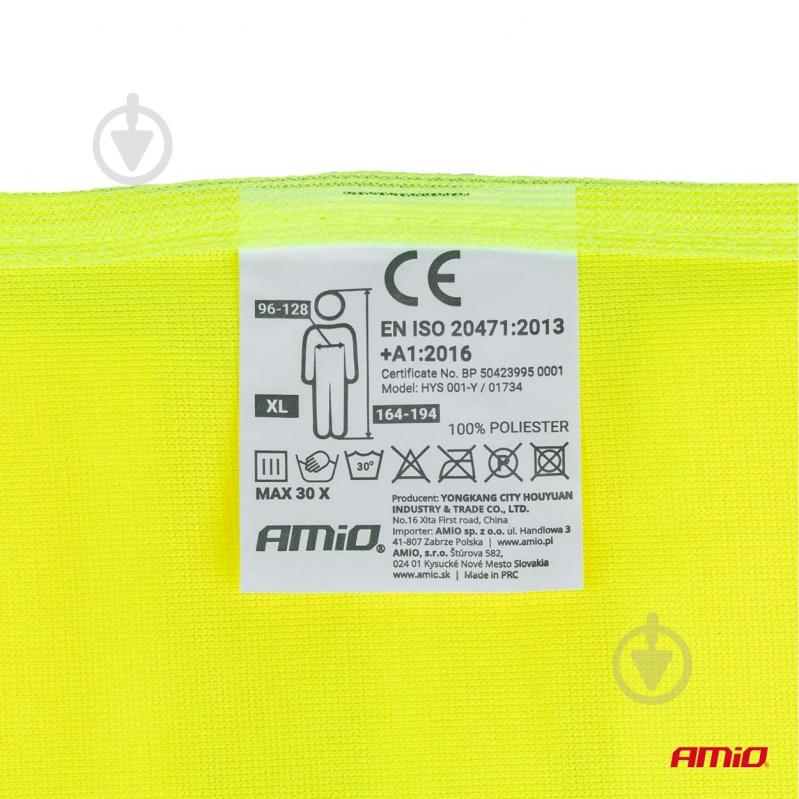 Жилет светоотражающий AMiO XL 01734 желтый - фото 3