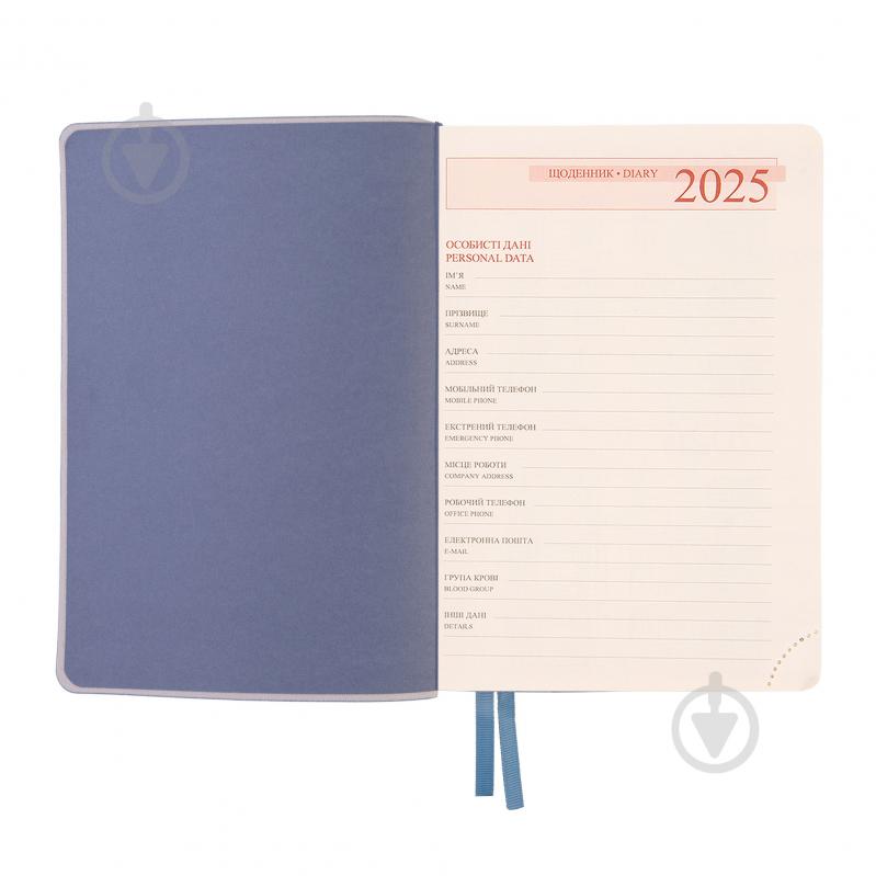 Щоденник датований сіро-блакитний 368 стор. Leo Planner Agenda A5 2025 252549 - фото 3