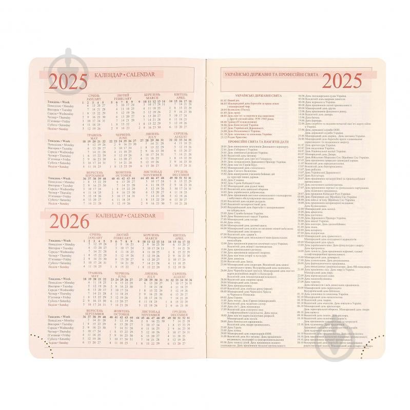 Щоденник датований сіро-блакитний 368 стор. Leo Planner Agenda A5 2025 252549 - фото 4