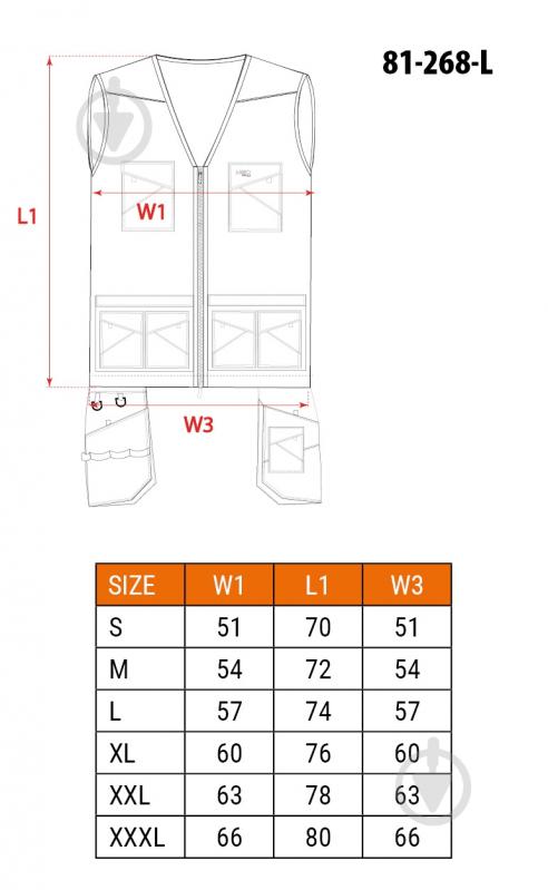 Жилет робочий NEO tools HD Slim р. L 81-268 чорний - фото 14