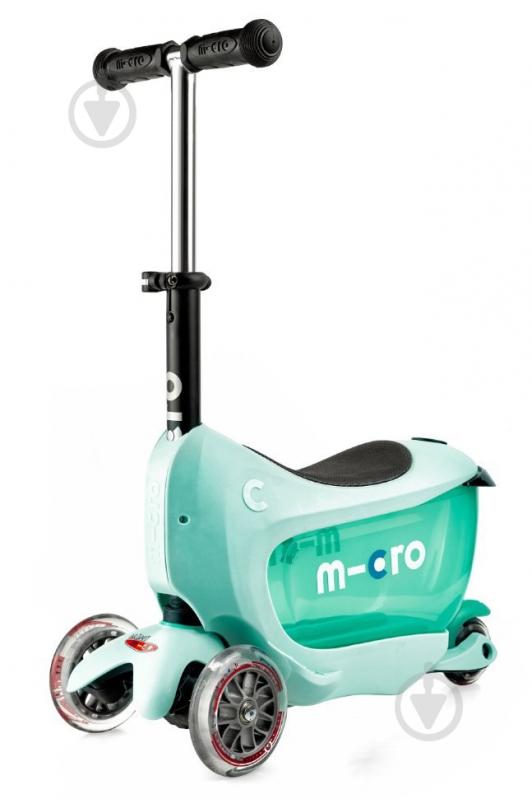 Самокат Micro Mini2go deluxe mint чорно-м'ятний ММD017 - фото 1
