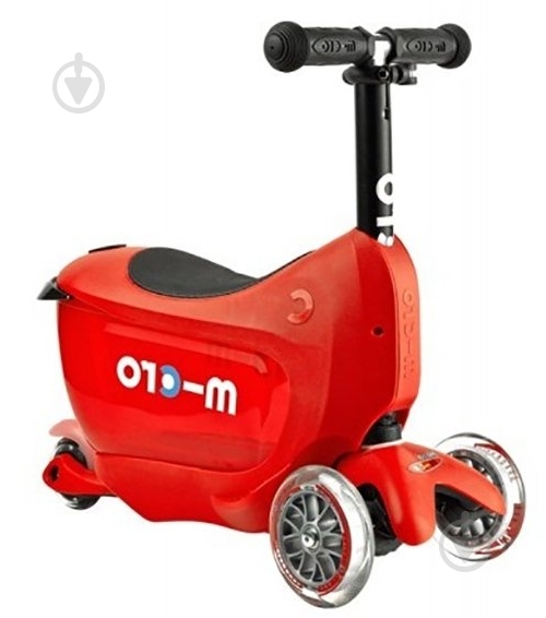 Самокат-беговел Micro Mini2go deluxe red красно-черный ММD018 - фото 2 Самокат-беговел Micro Mini2go deluxe red красно-черный ММD018 - фото 2