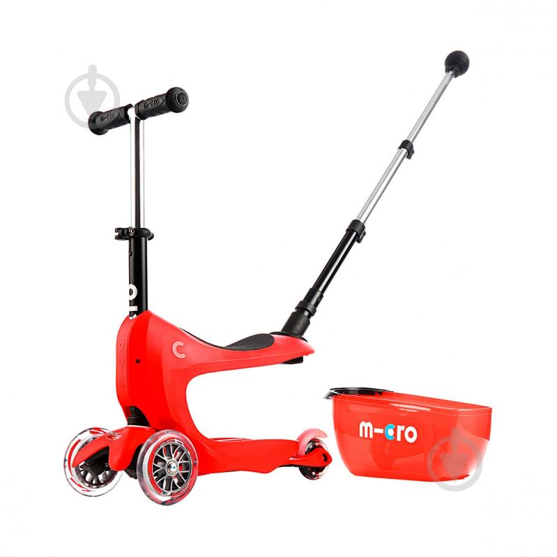 Самокат-біговел Micro дитячий Mini2go deluxe red plus червоно-чорний MMD032 - фото 7