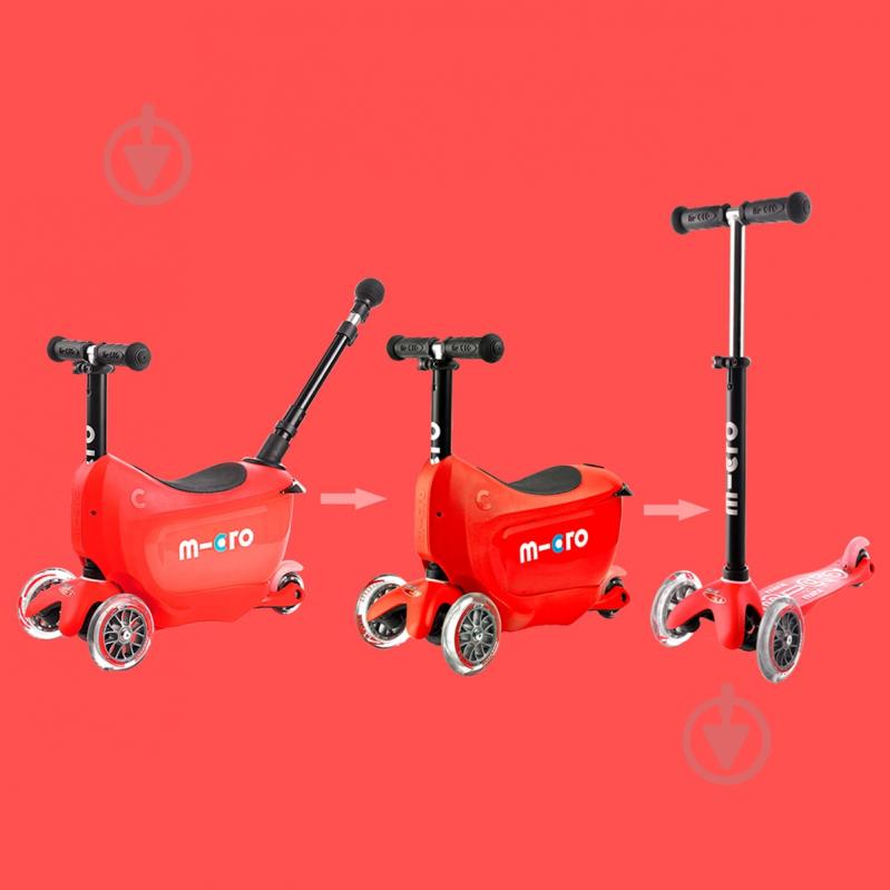 Самокат-біговел Micro дитячий Mini2go deluxe red plus червоно-чорний MMD032 - фото 14