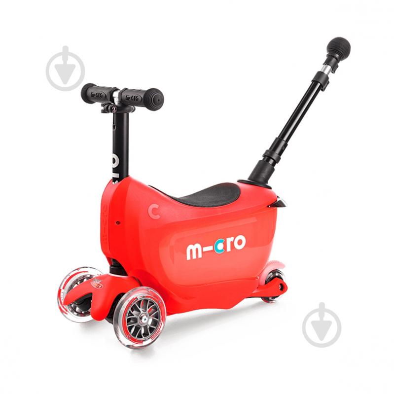 Самокат-біговел Micro дитячий Mini2go deluxe red plus червоно-чорний MMD032 - фото 1