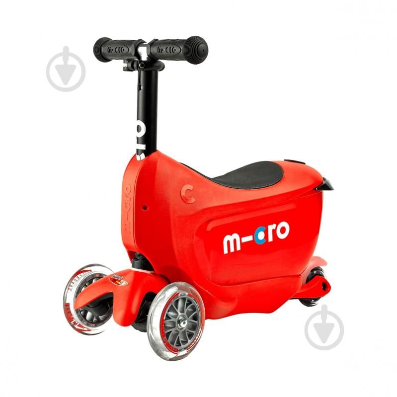 Самокат-беговел Micro детский Mini2go deluxe red plus красно-черный MMD032 - фото 2