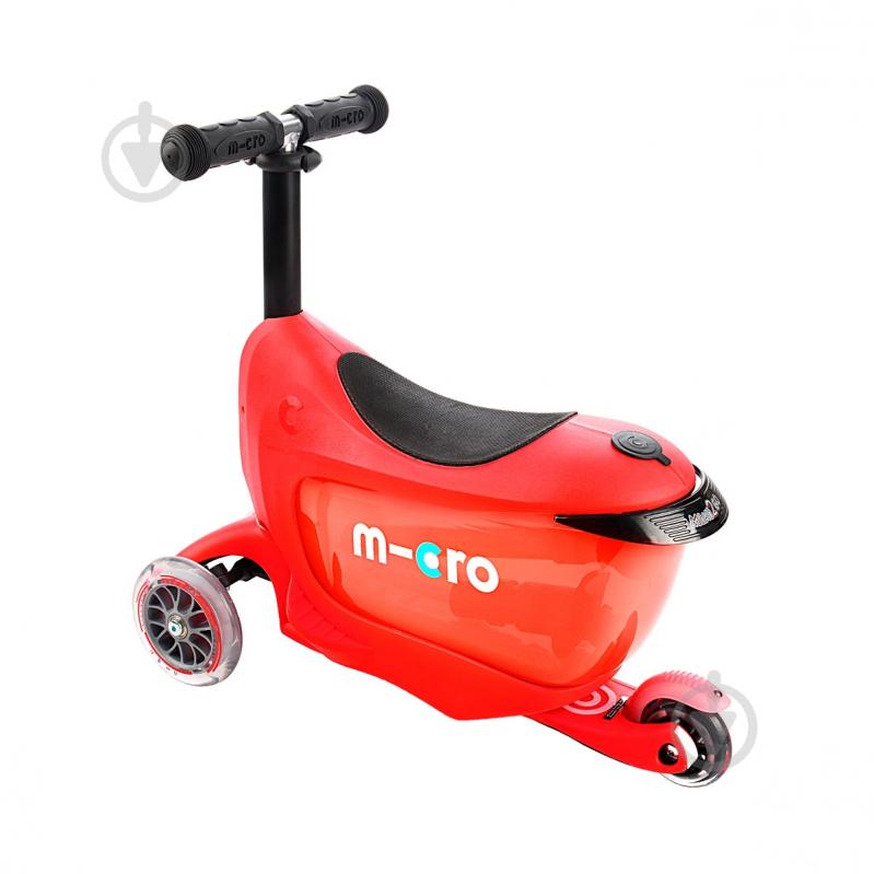 Самокат-беговел Micro детский Mini2go deluxe red plus красно-черный MMD032 - фото 4