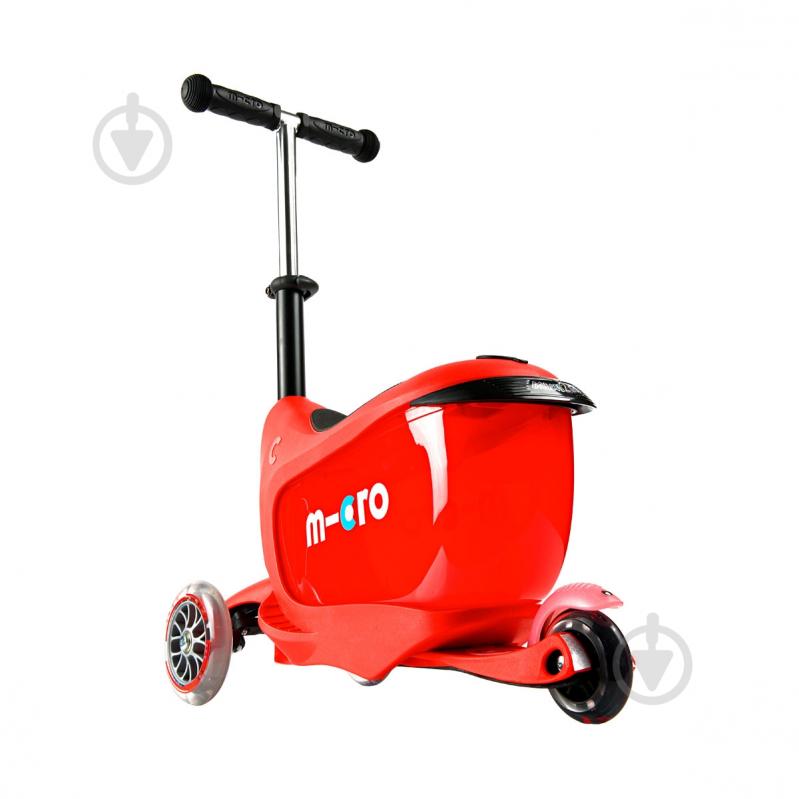 Самокат-біговел Micro дитячий Mini2go deluxe red plus червоно-чорний MMD032 - фото 5