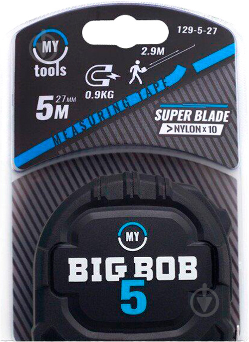 Рулетка My Tools Big Bob 129-5-27 5  м x 27  мм - фото 6