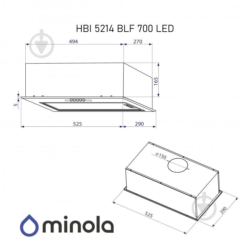 Вытяжка Minola HBI 5214 BLF 700 LED - фото 10