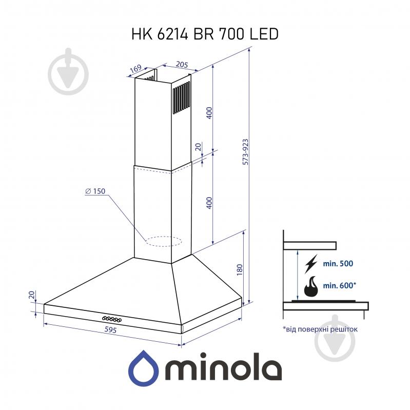Вытяжка Minola HK 6214 BR 700 LED - фото 13