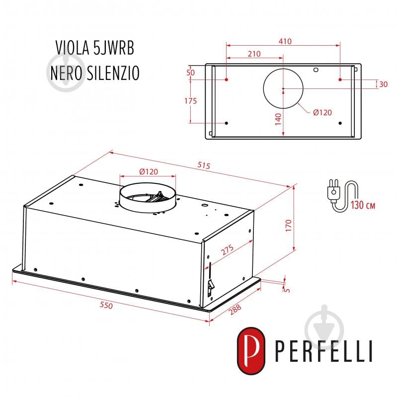 Вытяжка Perfelli VIOLA 5JWRB NERO SILENZIO - фото 18 Вытяжка Perfelli VIOLA 5JWRB NERO SILENZIO - фото 18