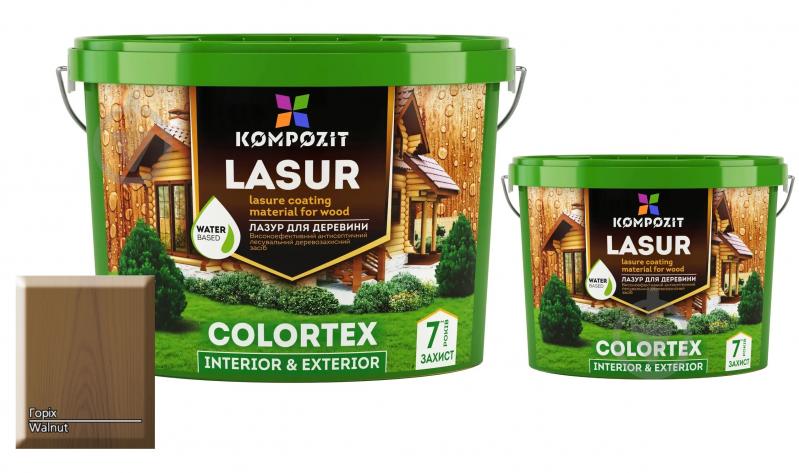 Лазурь Kompozit COLORTEX Орех 10 л + Лазурь Kompozit COLORTEX Орех 2,5 л - фото 1