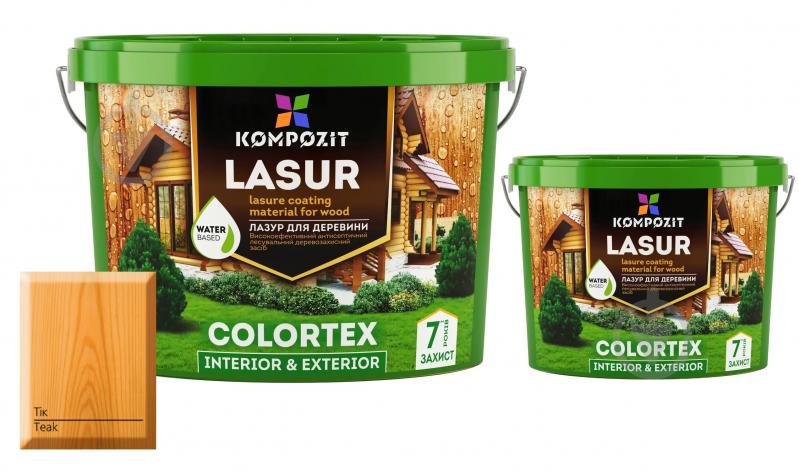 Лазурь Kompozit COLORTEX Тик 10 л + Лазурь Kompozit COLORTEX Тик 2,5 л - фото 1
