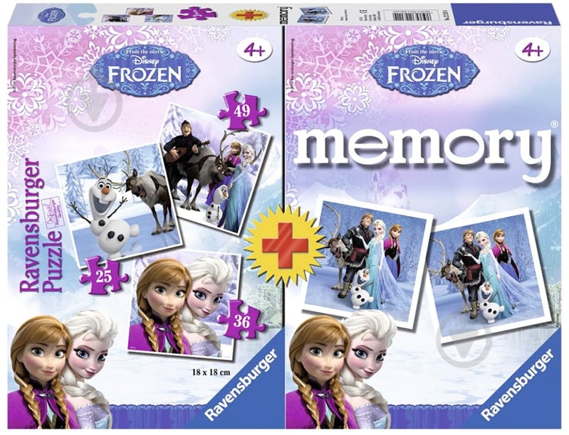 Пазл Ravensburger Memory Дісней: Крижане серце 3 в 1 22311 - фото 1