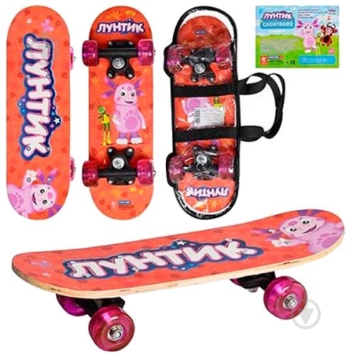 Скейтборд Profi LT 0029 красный - фото 1