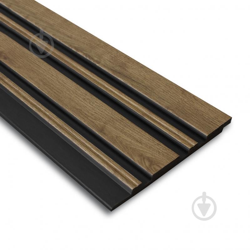 УЦЕНКА! Реечная панель MARCO decor 12912-122-K коричневое дерево с черным 129х12х2900 мм (0,37 кв.м) (УЦ №2461) - фото 3