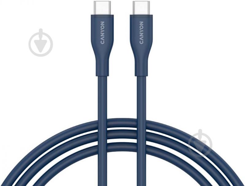 Кабель Canyon CC60SC10 Type-C to Type-C 60W 1 м темно-синій (CNS-CC60SC10DB) - фото 1 Кабель Canyon CC60SC10 Type-C to Type-C 60W 1 м темно-синій (CNS-CC60SC10DB) - фото 1