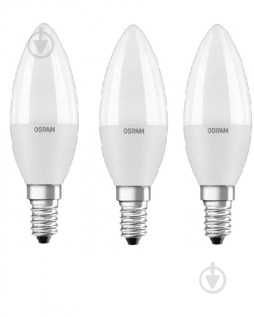 Лампа світлодіодна Osram 3 шт./уп. 6,5 Вт C37 матова E14 220 В 4000 К 4058075134157 - фото 2