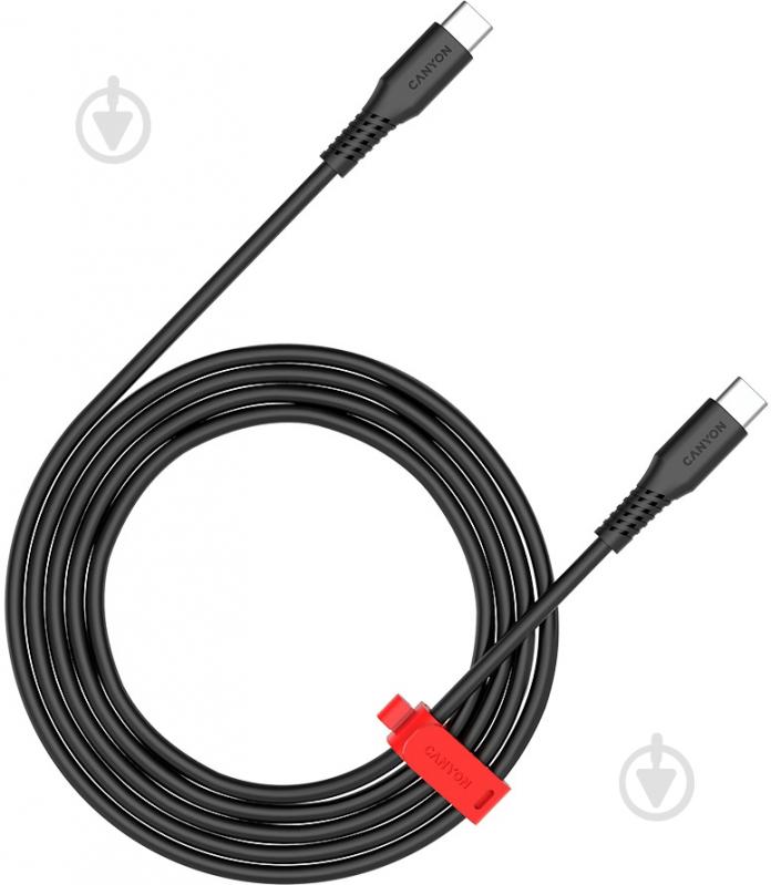 Кабель Canyon CC60SC12 Type-C to Type-C 60W 1,2 м чорний (CNS-CC60SC12B) - фото 1