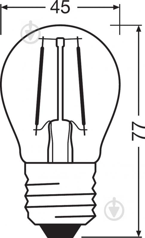 Лампа светодиодная Osram FIL Parathom Dim G45 5 Вт E27 2700 К 220 В прозрачная 4058075101456 - фото 3