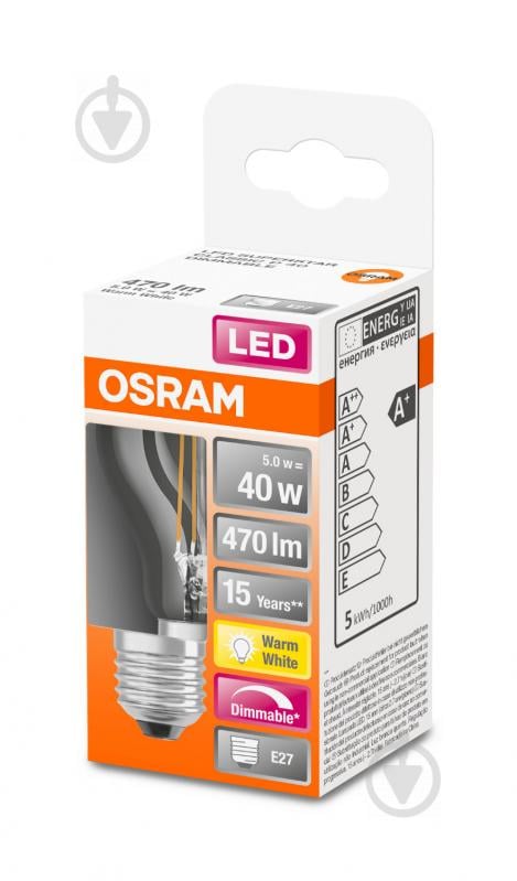 Лампа светодиодная Osram FIL Parathom Dim G45 5 Вт E27 2700 К 220 В прозрачная 4058075101456 - фото 2