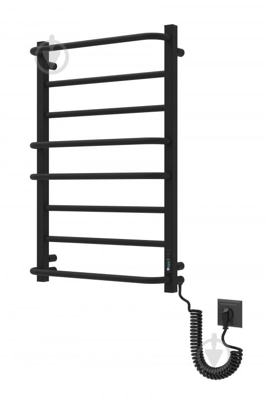 Полотенцесушитель электрический Elna Каскад Люкс Т 8 (800*530) черная с диммером t - фото 2