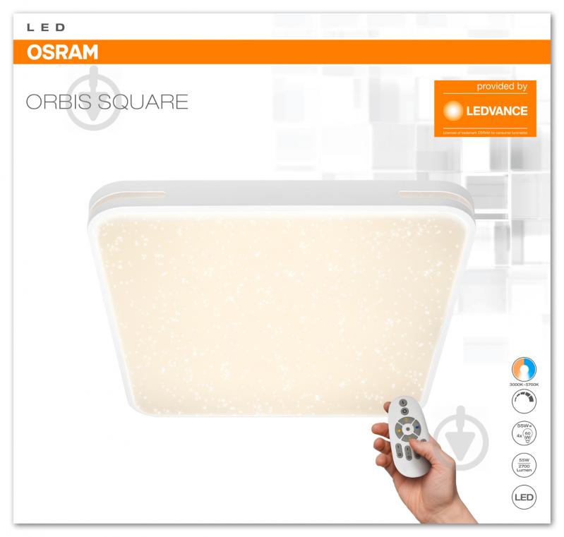 Світильник світлодіодний Osram Orbis Square с пультом ДК 55 Вт білий 2700-6000 К - фото 2