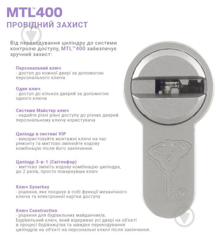 Цилиндр Mul-T-Lock MTL400/ClassicPro 45x45 ключ-вороток 90 мм черный/черный - фото 6