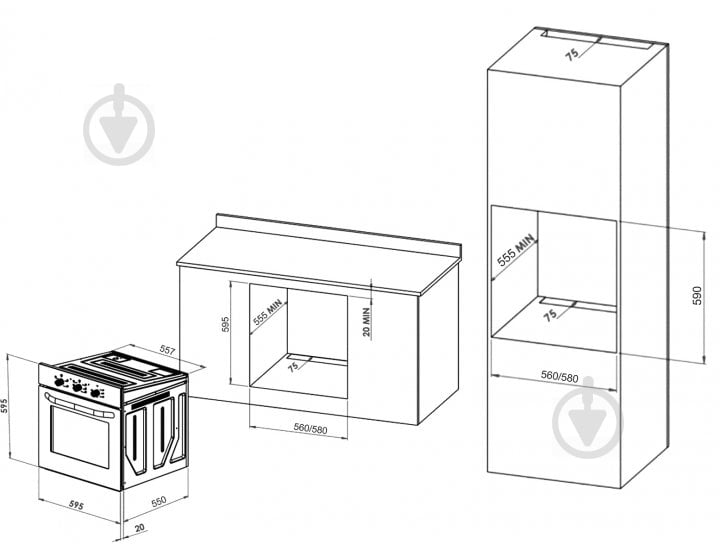 Духова шафа Eleyus WANDA 6009 BL STL - фото 21