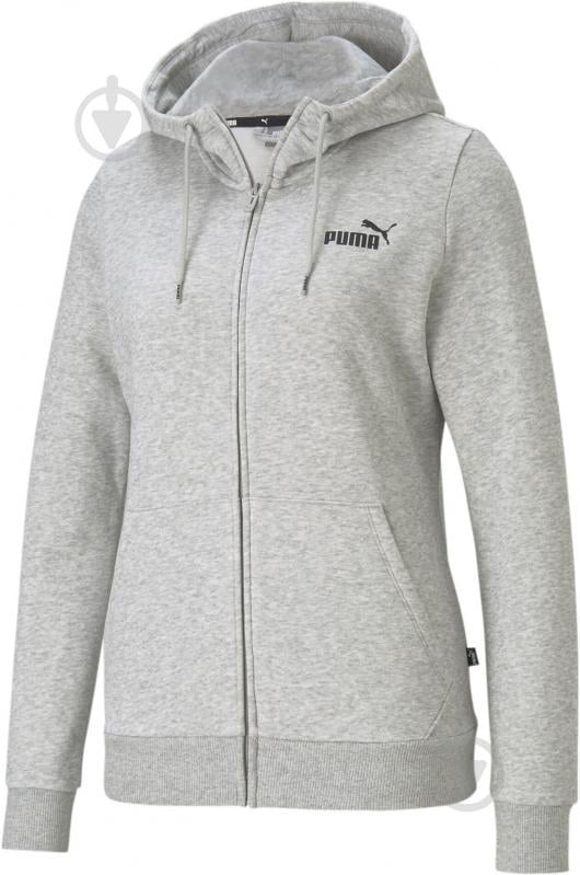 Джемпер Puma ESS SMALL LOGO FULL-ZIP HOODIE FL LIGHT 58681104 р.M сірий - фото 1