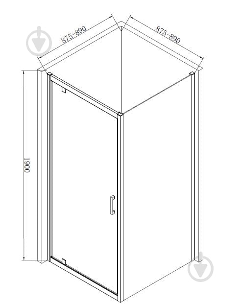 Душове огородження Mixxen ADMIRAL 900x900x1900 матове скло MXOB0692BL - фото 2