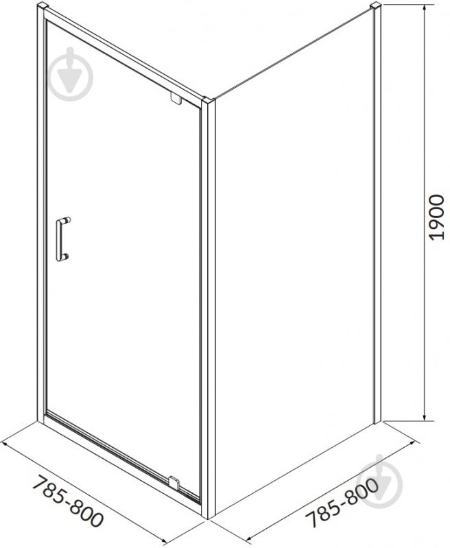 Душевое ограждение Cersanit Brasco 80X80X190 см стекло закаленное S168-009 - фото 3