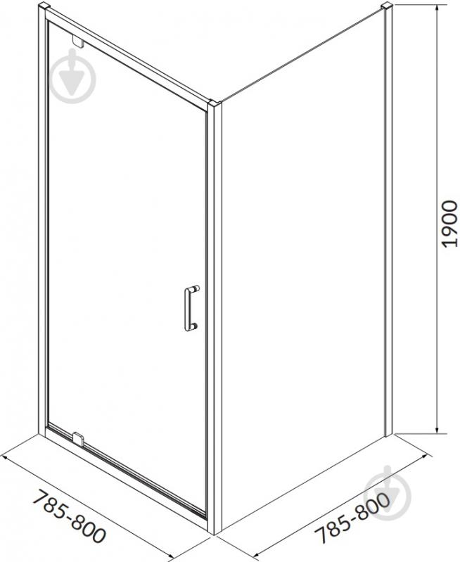 Душове огородження Cersanit Brasco 80X80X190 см загартоване скло S168-009 - фото 5