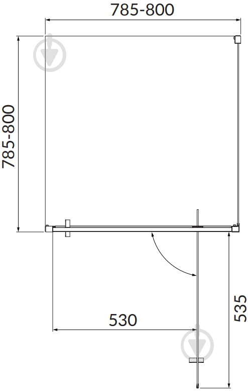 Душове огородження Cersanit Brasco 80X80X190 см загартоване скло S168-009 - фото 4