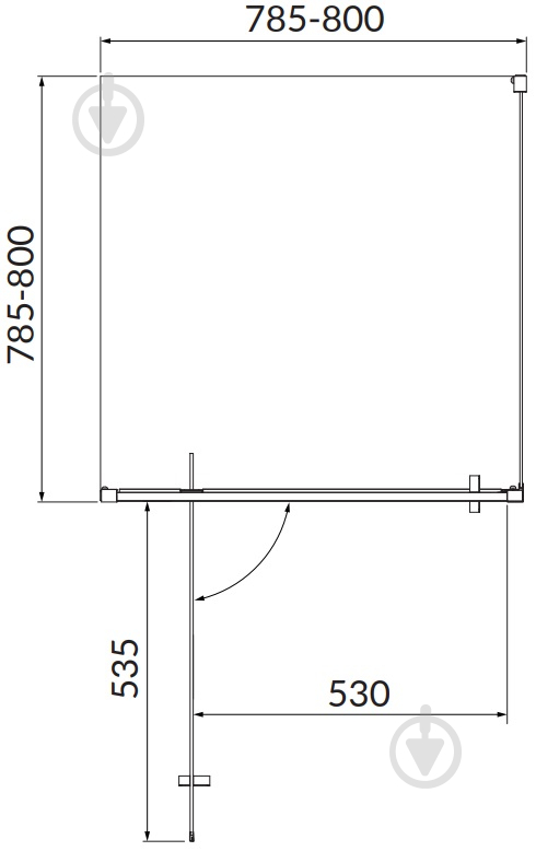 Душове огородження Cersanit Brasco 80X80X190 см загартоване скло S168-009 - фото 6