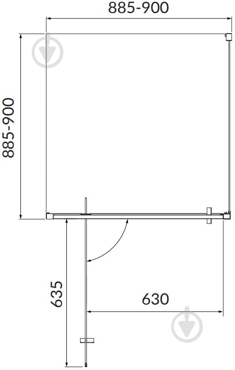 Душевое ограждение Cersanit Brasco 90X90X190 см распашные двери PIVOT S168-010 - фото 6