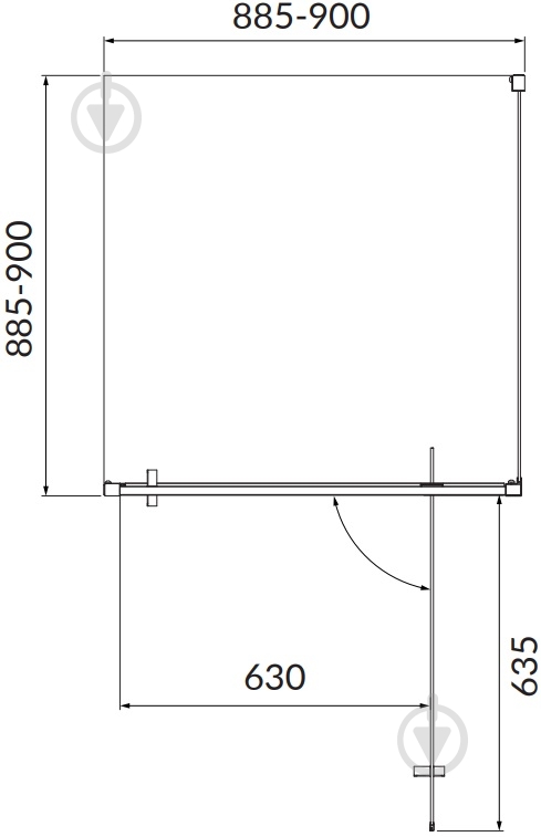 Душевое ограждение Cersanit Brasco 90X90X190 см распашные двери PIVOT S168-010 - фото 4