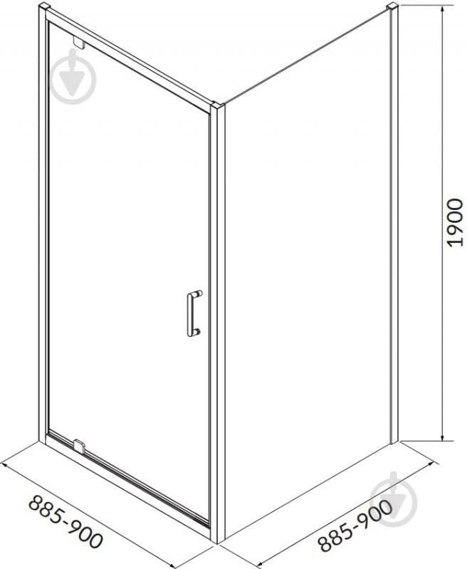 Душевое ограждение Cersanit Brasco 90X90X190 см распашные двери PIVOT S168-010 - фото 5