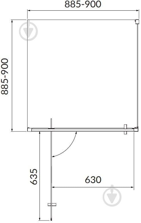 Душове огородження Cersanit Brasco 90X90X190 см PIVOT S168-012 - фото 3