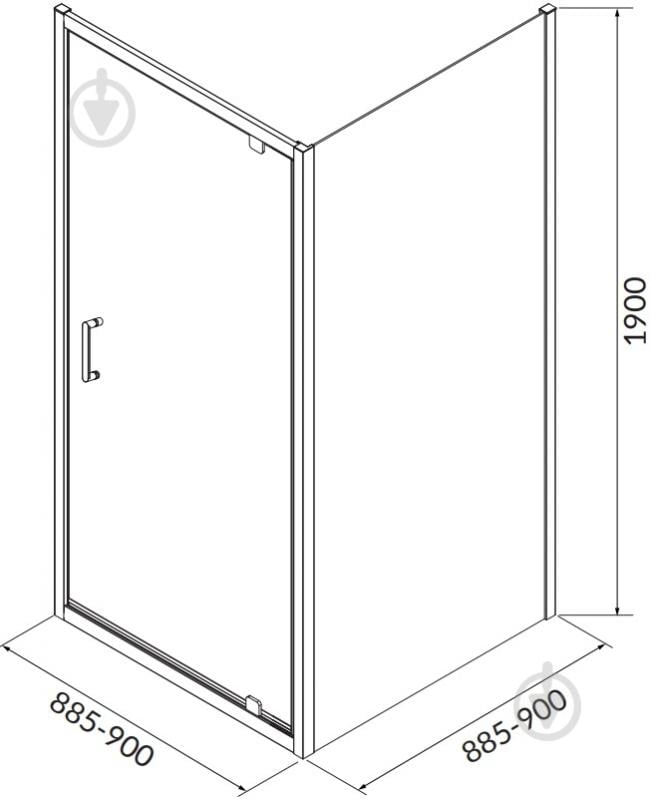 Душове огородження Cersanit Brasco 90X90X190 см PIVOT S168-012 - фото 4