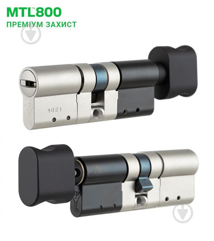 Цилиндр Mul-T-Lock MTL800/MT5+ 40x40 ключ-вороток 80 мм черный/черный - фото 2