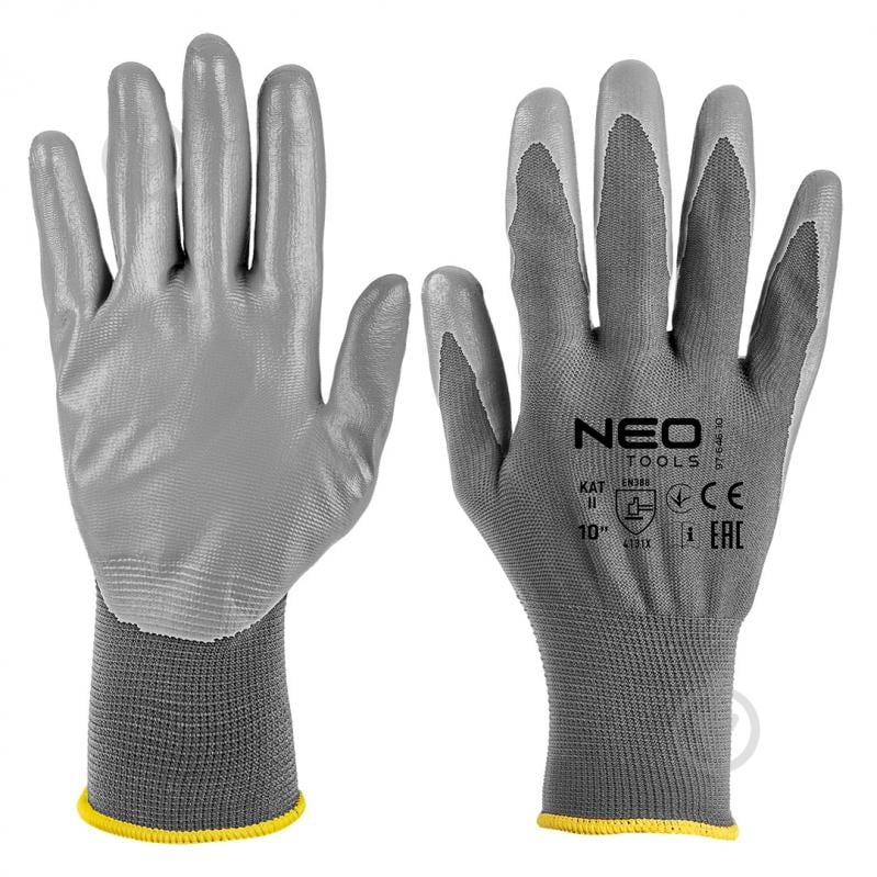 Рукавички NEO tools з покриттям поліуретан XL (10) 97-646K - фото 1