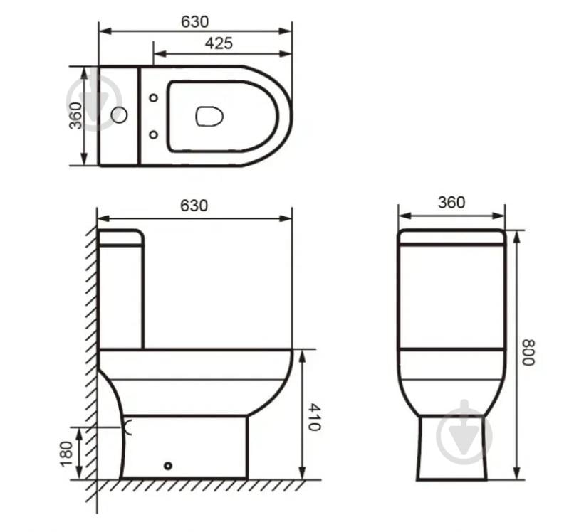 Унитаз-компакт Imprese MALSE c06204503 - фото 2