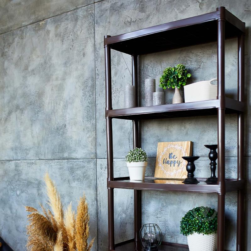 Стеллаж 1800x820x370 мм Алеана коричневый пластик полки 5 шт. без покрытия - фото 3 Стеллаж 1800x820x370 мм Алеана коричневый пластик полки 5 шт. без покрытия - фото 3