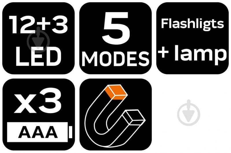 Лампа NEO tools помаранчевий 99-128 - фото 4 Лампа NEO tools помаранчевий 99-128 - фото 4