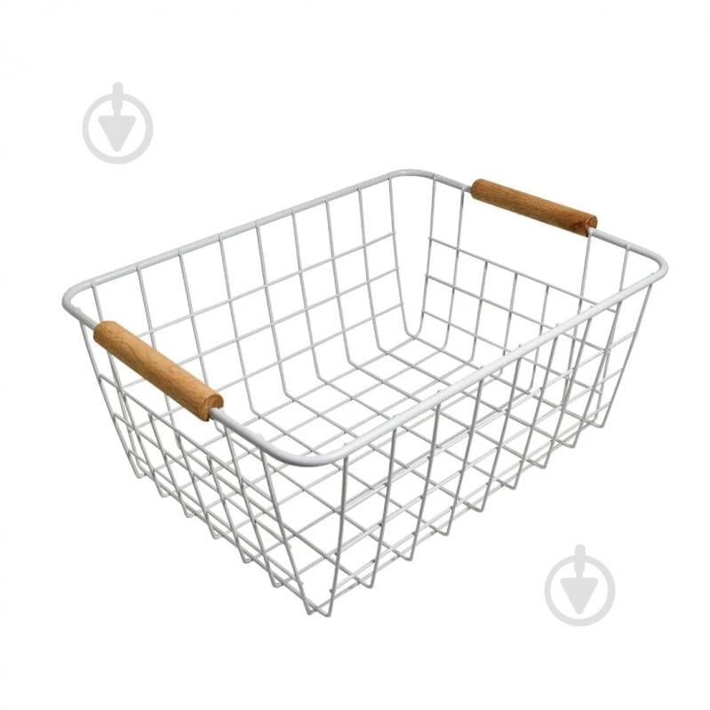 Кошик для зберігання Fabrika білий металевий з ручками 125x220x285 мм - фото 1